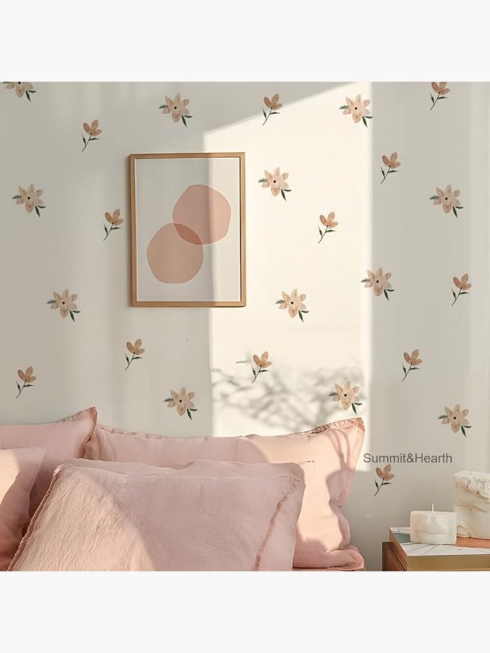Boho Daisy Wall Decals, 12 Sheets, Removable Peel & Stick Floral Decor